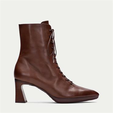 Hispanitas Atlanta Laced Heel Ankle Boot - Cognac Leather